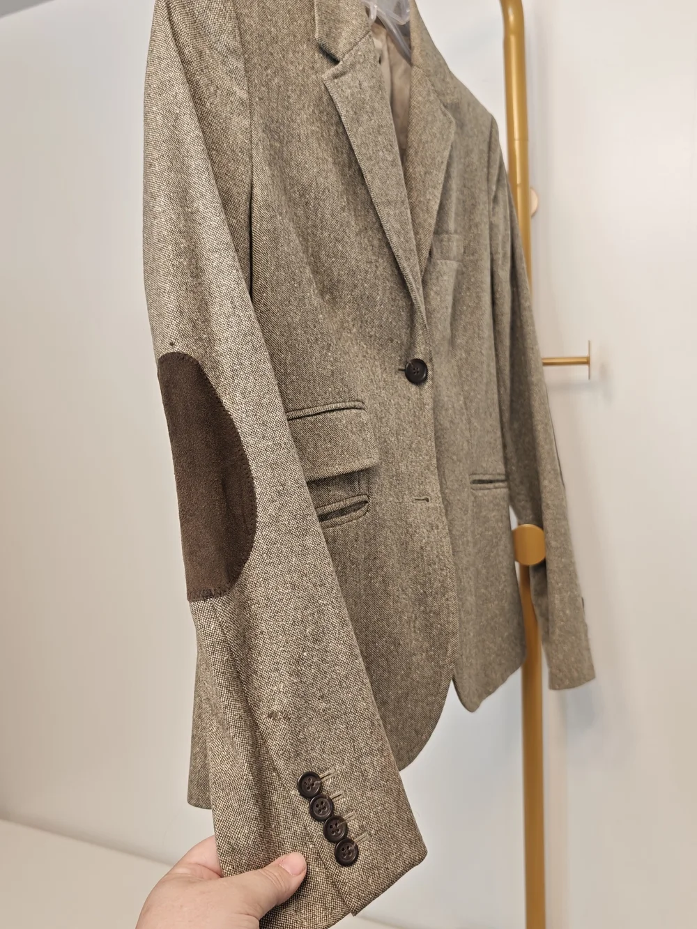 J. Crew Women's Tweed Single-Button Wool Blazer in Heathered Taupe